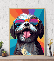 Stylish Shih Tzu POP-ART Canvas Wall Art print