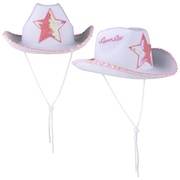 White Felt Superstar Cowgirl Hat - LLB Toys