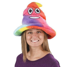 RAINBOW EMOTICON POOP HAT