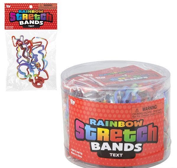 TEXT RAINBOW SILICONE STRETCH BANDS LLB kids toys