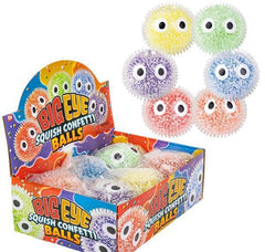 4" BIG EYE SQUISH CONFETTI BALL LLB Squishy Toys