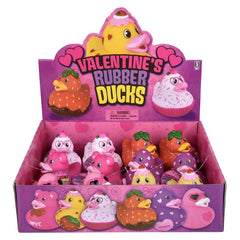 3.5" Valentine's Rubber Duck Assortment 12ct  Squishy Toys