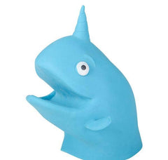 4" NARWHAL RUBBER HAND PUPPET LLB kids toys