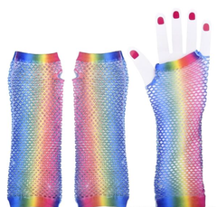 RAINBOW FISHNET FINGERLESS LONG GLOVE LLB kids toys