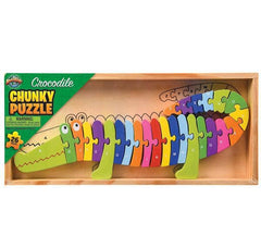 13.75" x 6" WOODEN CROCODILE LETTER PUZZLE LLB Puzzle