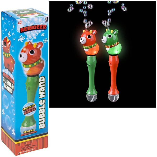 Light-Up Reindeer Bubble Wand Red/Green 14