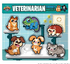 11.75" x 10.25" 6PC CHUNKY VETERINARIAN PUZZLE LLB Puzzle