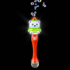 Light-Up Christmas Polar Bear Bubble Wand 13.5"