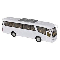 7" Diecast Pull Back White Coach Bus LLB Car Toys