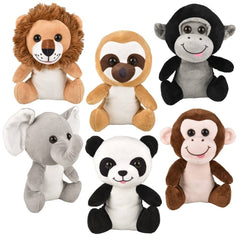 7.5" Sitting Jungle - 108 Pcs LLB Plush Toys