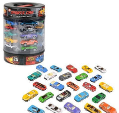 25PC DIE-CAST CAR SET IN TIRE CARRYING TUB LLB Car Toys