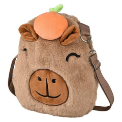 Capybara Plush Crossbody Bag 10"x11.5"