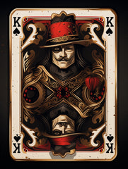 Stylized King of Spades Canvas Wall Art Print