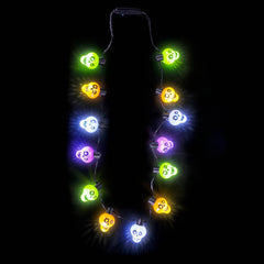 25" LIGHT-UP COLORFUL SKULL NECKLACE LLB Light-up Toys