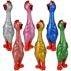 24" Giant Sparkle Rubber Chicken 6ct LLB kids toys