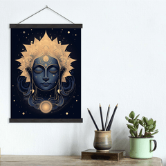 Space Mystical Buddah Meditation Canvas Wall Art Print