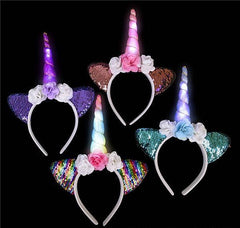 LIGHT-UP UNICORN FLOWER HEADBAND LLB Light-up Toys