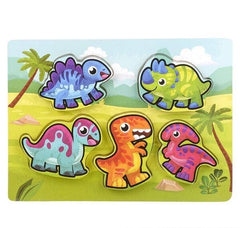 11.75" x 10.25" 6PC CHUNKY DINOSAUR PUZZLE LLB Puzzle