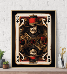 Stylized King of Spades Canvas Wall Art Print