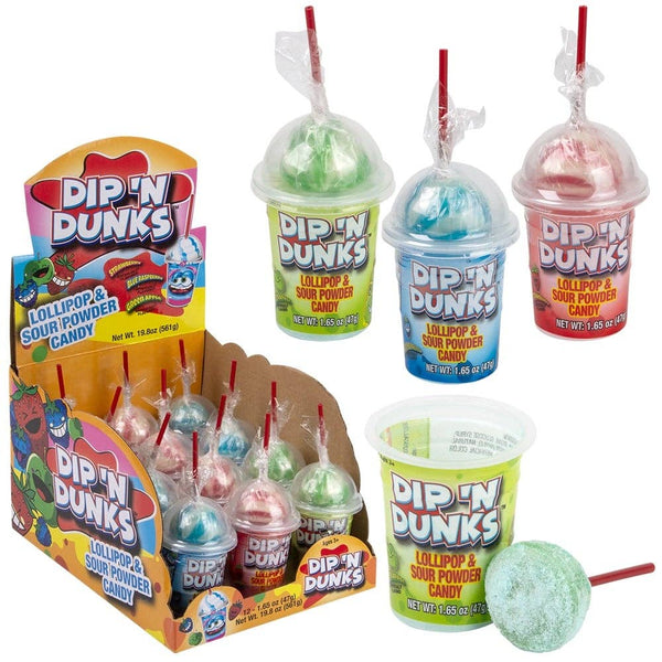 Dip'N Dunks Sour Powder Pop12ct- LLB Toys