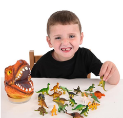 24 PC DINOSAUR SET WITH T-REX HEAD CASE LLB kids toys