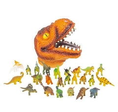 24 PC DINOSAUR SET WITH T-REX HEAD CASE LLB kids toys