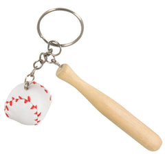 3" WOODEN BAT W/BASEBALL KEYCHAIN LLB Keychain