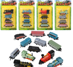 2" DIECAST PULL BACK MINI LOCOMOTIVE TRAIN SET LLB kids toys