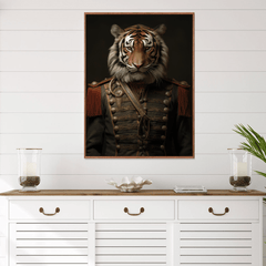 Tiger in Uniform Canvas Wall Art Print Poster