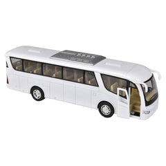 7" Diecast Pull Back White Coach Bus LLB Car Toys