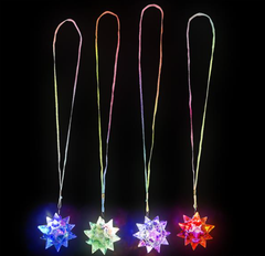 2.5" FLASHING CRYSTAL STAR BALL NECKLACE LLB kids toys