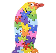 10.25" x 7.25" WOODEN PENGUIN LETTER PUZZLE LLB Puzzle