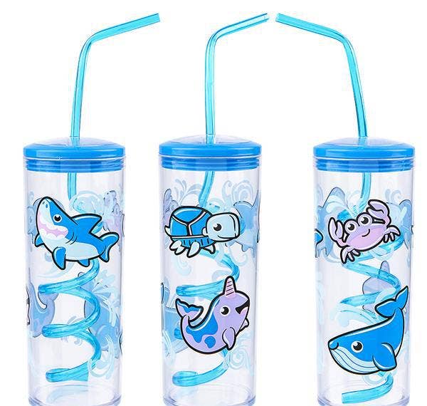 11oz AQUATIC CUP WITH TWISTY STRAW LLB kids toys