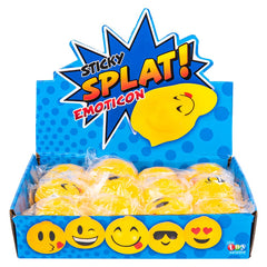2.5" STICKY SPLAT EMOTICON BALL LLB kids toys