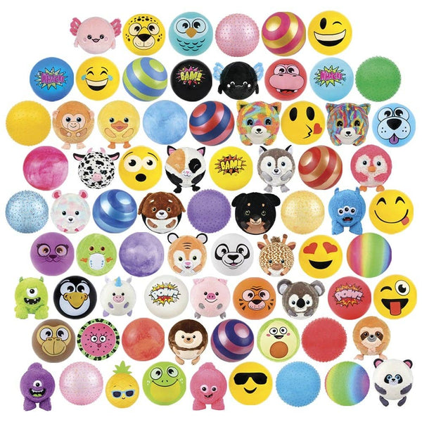 Vinyl And Plush Covered Bladder Ball Mix 16