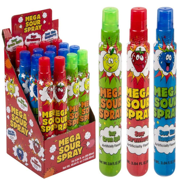 Mega Sour Spray 3oz 16ct- LLB Toys