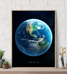 Vivid Earth View Canvas  Wall Art Print