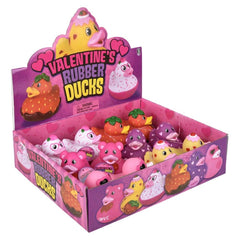 3.5" Valentine's Rubber Duck Assortment 12ct  Squishy Toys