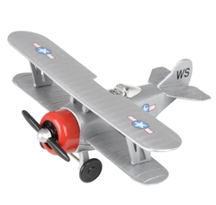 5" DIECAST PULL BACK CLASSIC BIPLANE LLB  Toy Plane-Kids