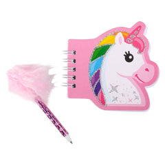 3.5" UNICORN NOTEBOOK WITH FEATHER PEN LLB Stationary