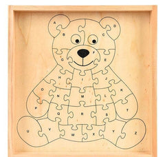 9" x 8.25" WOODEN BEAR LETTER PUZZLE LLB Puzzle