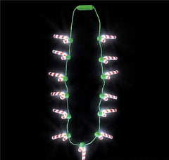 25" LIGHT UP CANDY CANE NECKLACE LLB Fidget Toys Christmas