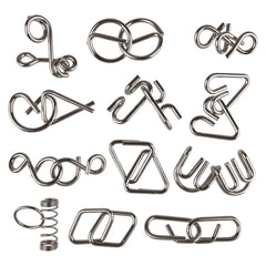 2" Metal IQ Wire Puzzles 24ct