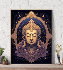 Tranquil Serenity Gold Buddah Canvas Wall Art Print