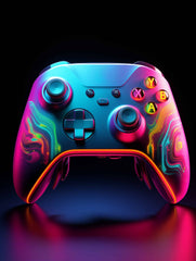 Xbox Series X|S Neon Controller Canvas Wall Art Print