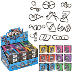 2" Metal IQ Wire Puzzles 24ct