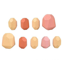 10PCS WOODEN BALANCING STONES LLB kids toys