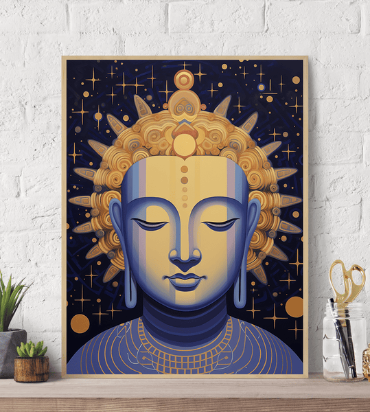 Tranquil Buddha Starscape Meditation Canvas Wall Art Print