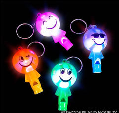 2" LIGHT-UP SMILEY FACE WHISTLE KEYCHAIN LLB Light-up Toys