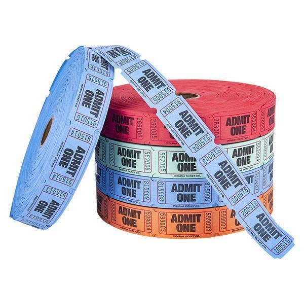 ADMIT ONE SINGLE ROLL TICKETS 2000/ROLL LLB kids toys